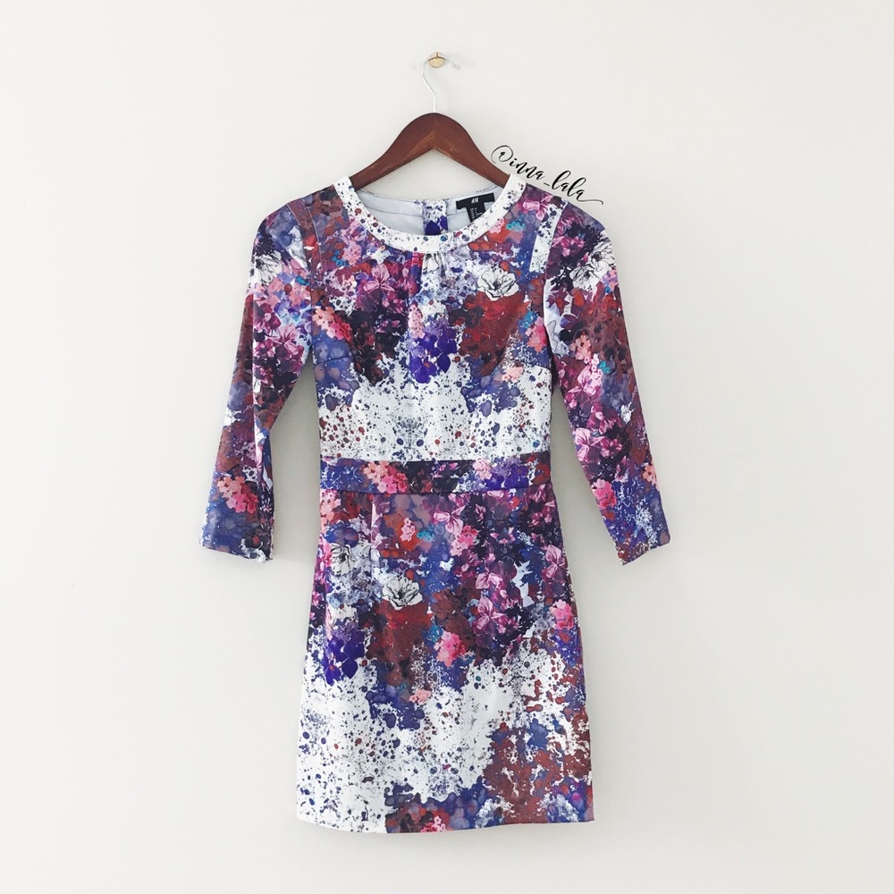 H&M • Floral Print Satin Dress
